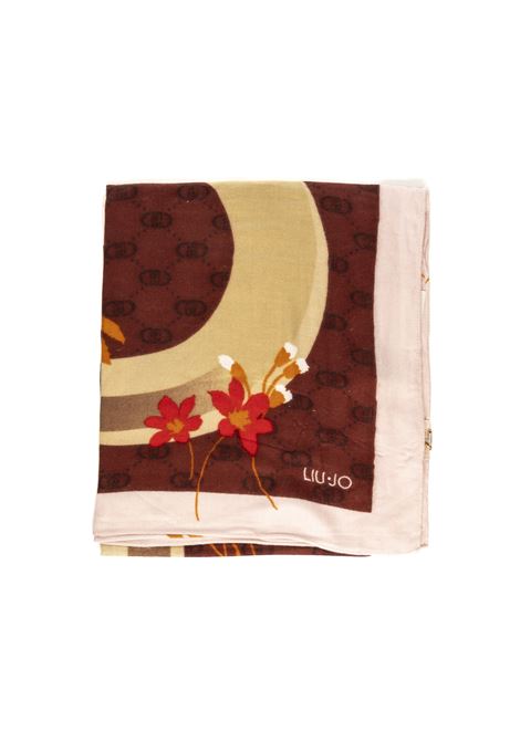 foulard bordeaux LIU JO | 2F4097T0300FLOWERYLOGO-00136